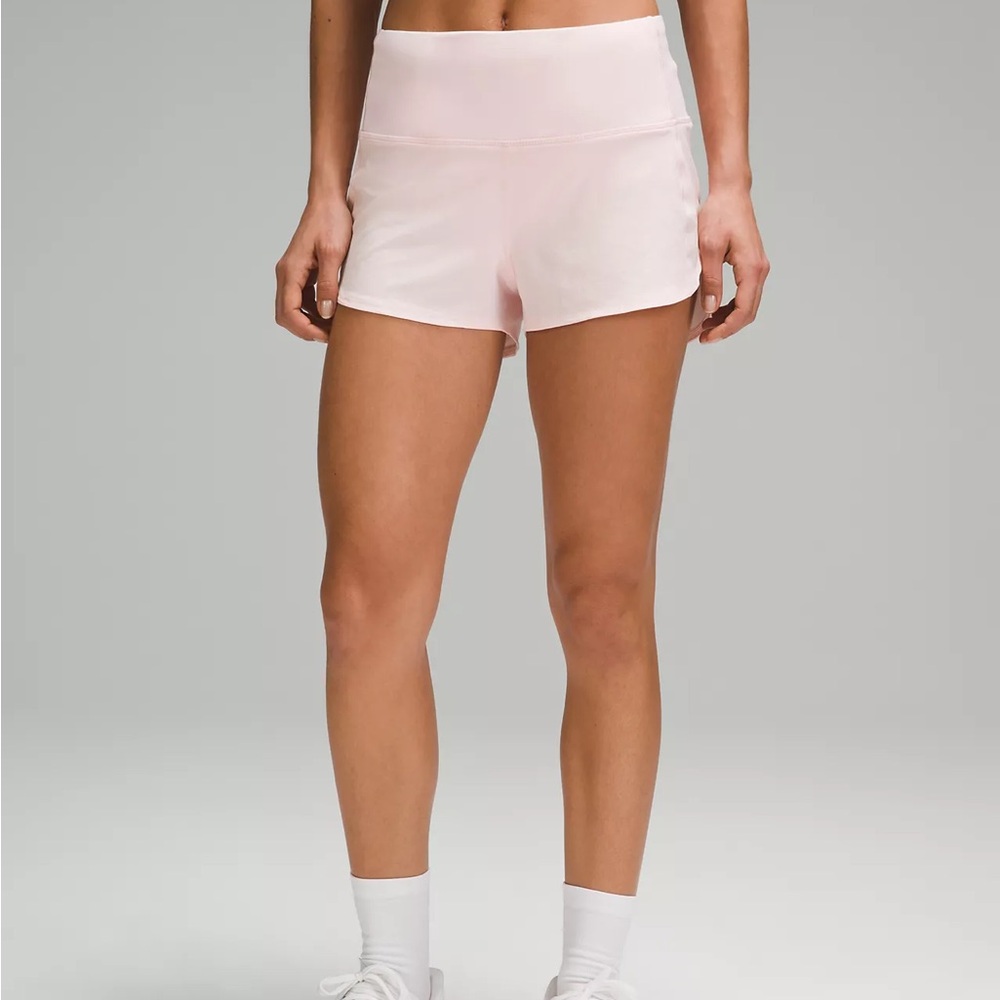 Pink speed up Lululemon shorts 4" inseam